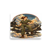 Vintage Aviation Pin-Up T-Shirt – Edition 16 Matte Poster product mockup 6