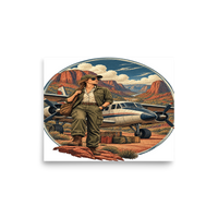 Vintage Aviation Pin-Up T-Shirt – Edition 18 Matte Poster product mockup 6