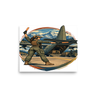 Vintage Aviation Pin-Up T-Shirt – Edition 21 Matte Poster product mockup 6