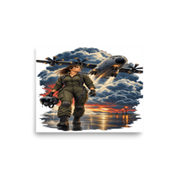 Vintage Aviation Pin-Up T-Shirt – Edition 30 Matte Poster product mockup 6