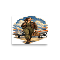 Vintage Aviation Pin-Up T-Shirt – Edition 33 Matte Poster product mockup 6
