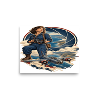 Vintage Aviation Pin-Up T-Shirt – Edition 37 Matte Poster product mockup 6