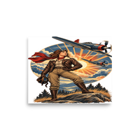 Vintage Aviation Pin-Up T-Shirt – Edition 35 Matte Poster product mockup 6