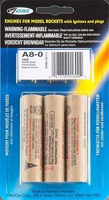 Estes A8-0 Standard Model Rocket Engine – 18mm – 1600
