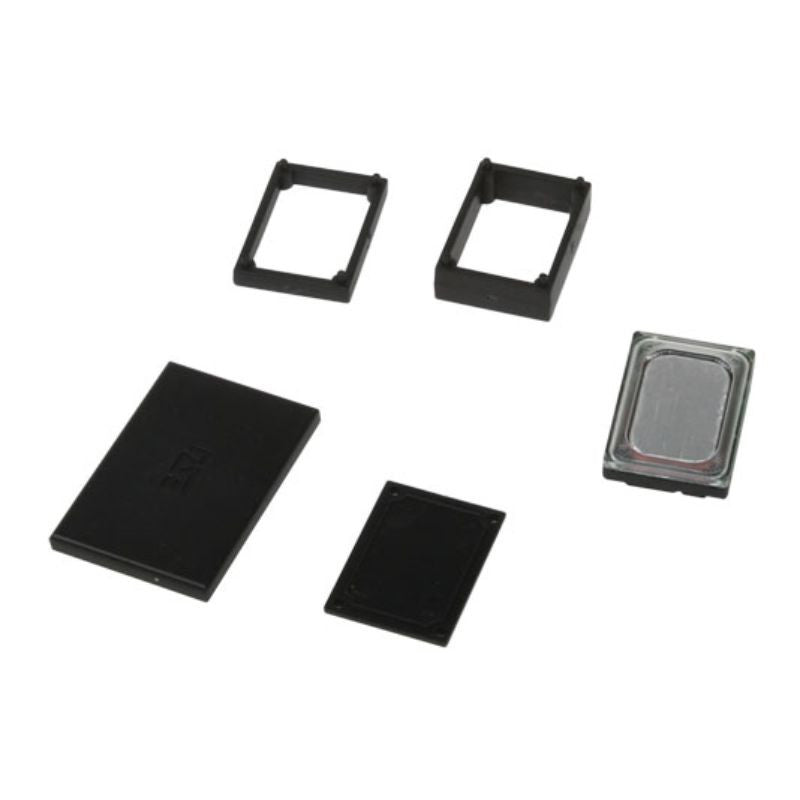 ESU 50321 miniature 11 by 15 mm speaker and sound chamber components.