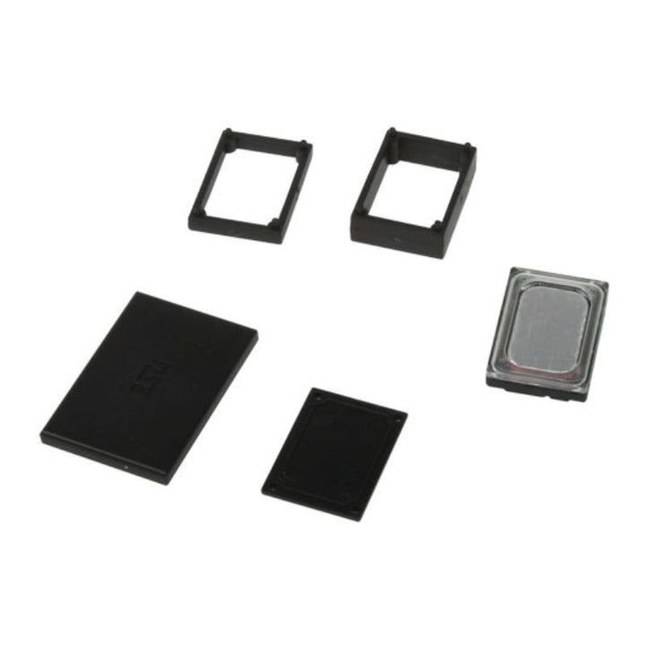 ESU 50321 miniature 11 by 15 mm speaker and sound chamber components.