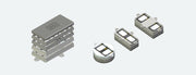 ESU 50340 dual sugar cube speaker modular soundbox kit; manufacturer illustration of assembly configurations.
