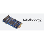 ESU 58419 LokSound 5 DCC/MM/SX/M4 decoder with 21MTC connector, board detail.