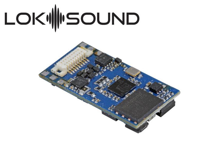 ESU 58828 LokSound 5 micro DCC decoder with Next18 connector, board detail.