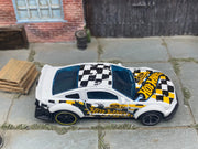 2005 Ford Mustang Hot Wheels Race Car - White, Yellow & Black