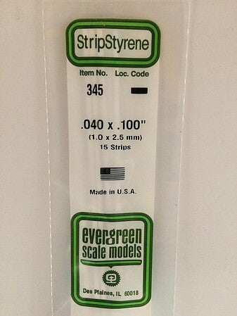 Evergreen Scale Models 040x100 Strips #345 - product image
