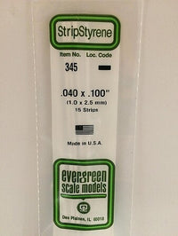 Evergreen Scale Models 040x100 Strips #345 - product image