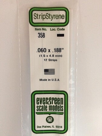 Evergreen Scale Models 060x188 Strips #358 - product image