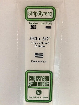 Evergreen Scale Models 060x312 Strips #360 - product image