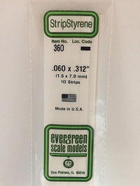 Evergreen Scale Models 060x312 Strips #360 - product image