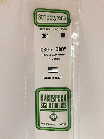Evergreen Scale Models 080x080 Strips #364 - product image