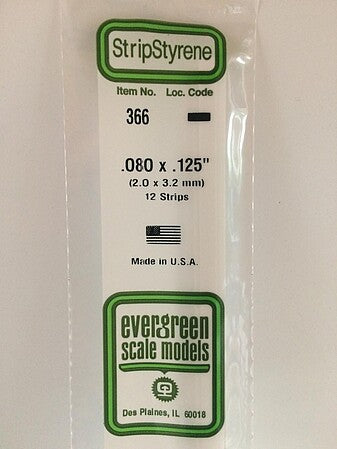 Evergreen Scale Models 080x125 Strips #366 - product image