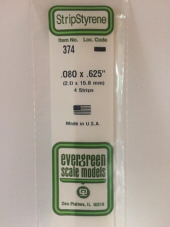 Evergreen Scale Models 080x625 Strips #374 - product image