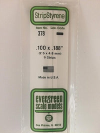 Evergreen Scale Models 100x188 Strips #378 - product image