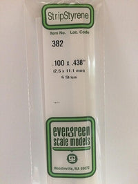 Evergreen Scale Models Opaque White Styrene Strips .100'' Thick, 24'' Long #382 - product image 2