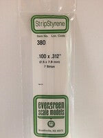 Evergreen Scale Models Opaque White Styrene Strips .100'' Thick, 24'' Long #382 - product image 3