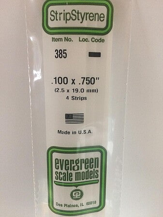 Evergreen Scale Models 100x750 Strips #385 - product image