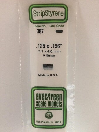 Evergreen Scale Models 125x156 Strips #387 - product image
