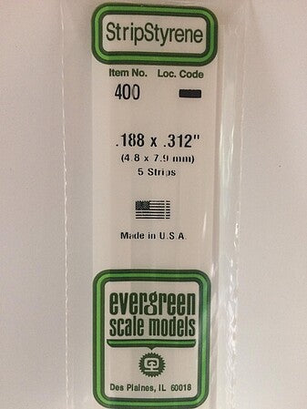 Evergreen Scale Models 188x312 Strips #400 - product image