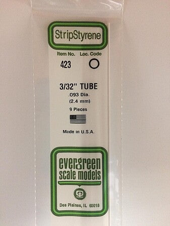 Evergreen Scale Models 093 Tube 3/32 #423 - product image