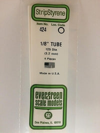 Evergreen Scale Models 125 Tube 1/8 #424 - product image