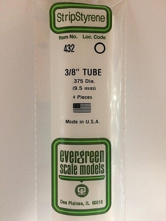 Evergreen Scale Models 375 Tube 3/8 #432 - product image