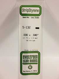 Evergreen Scale Models .030 X .040 Strips 50pk #5132 - product image