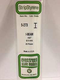 Evergreen Scale Models 14".100" Plast I-Beam(20) #5273 - product image
