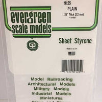 Evergreen Scale Models .125 White Sheets 6'x12' 1pk #9125 - product image