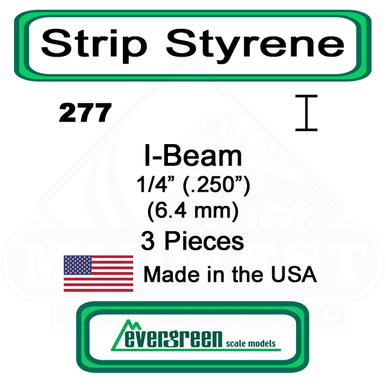 Evergreen Scale Models 277 .250 inch I-beam package