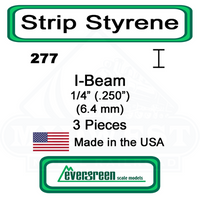 Evergreen Scale Models 277 .250 inch I-beam package