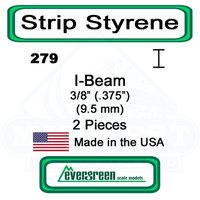 Evergreen Scale Models 279 .375 inch I-beam package