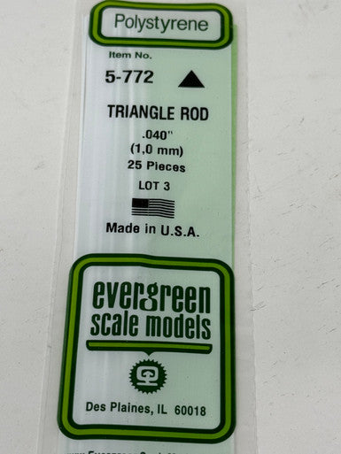 Evergreen Scale Models 5-772 .040 Triangle Rod 25-Pack product image