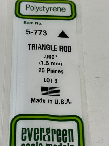 Evergreen Scale Models 5-773 .060 Triangle Rod 20-Pack product image