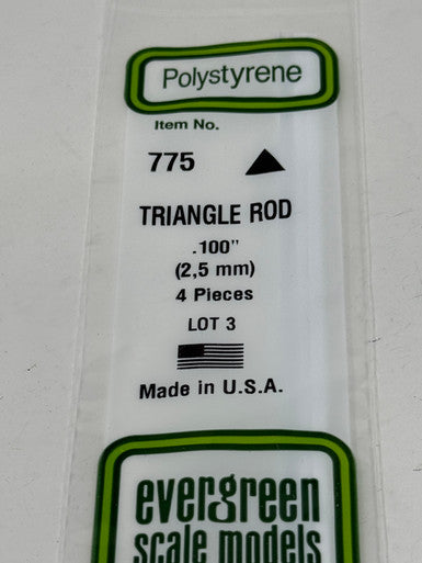 Evergreen Scale Models 775 .100 Triangle Rod 4-Pack product image