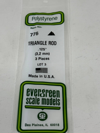 Evergreen Scale Models 776 .125 Triangle Rod 3-Pack product image