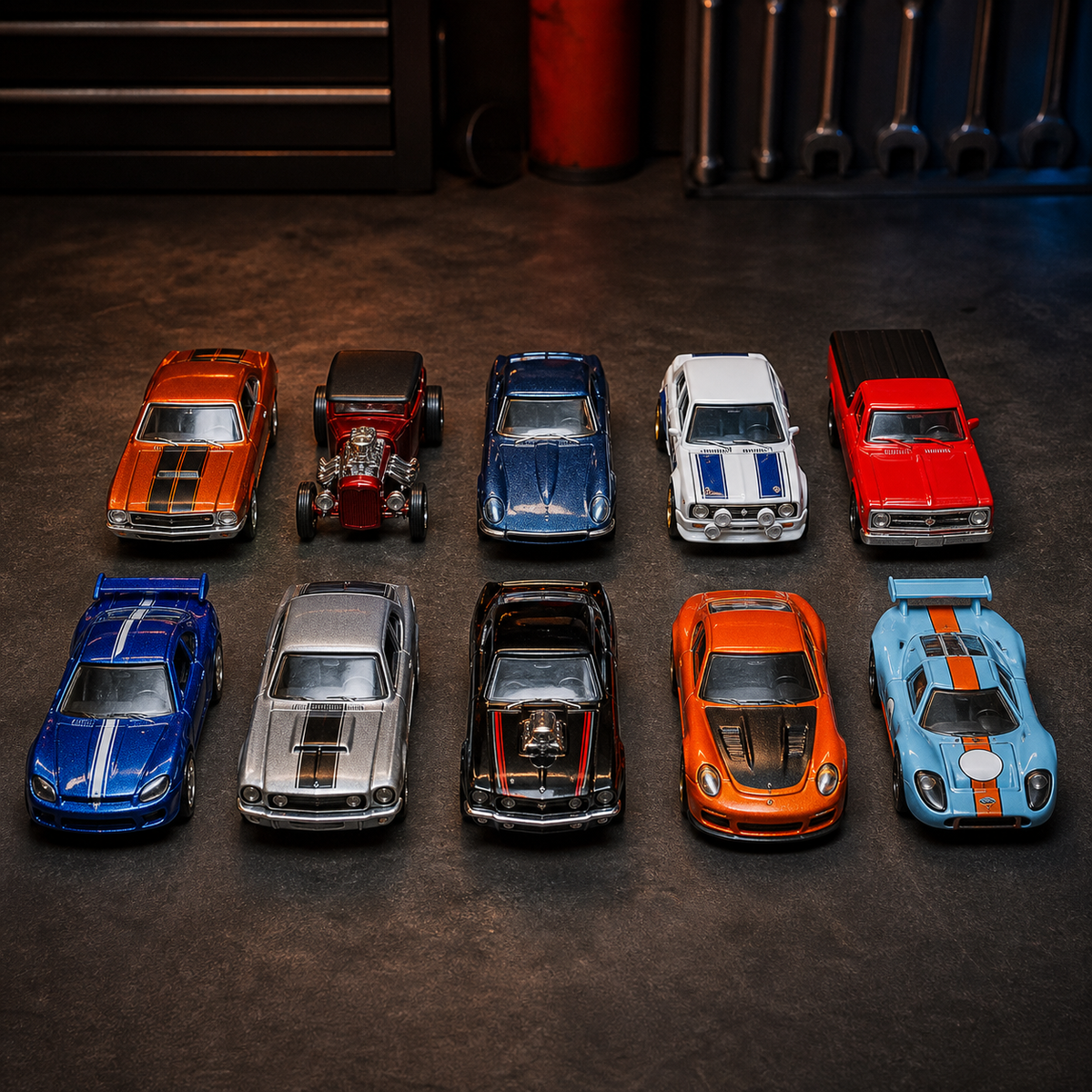 Ten loose die-cast cars for Muncle Mikes monthly subscription