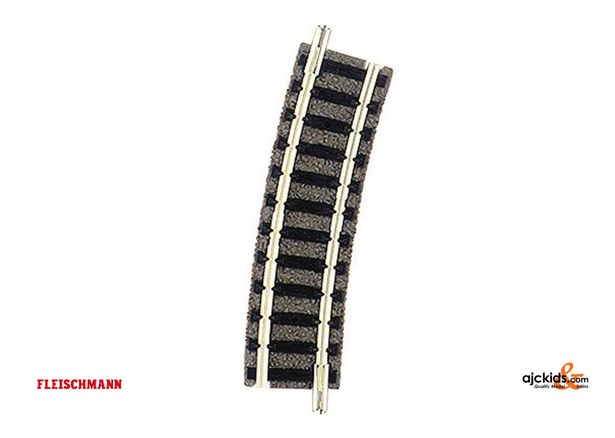 Fleischmann 9127 N Scale Ballasted Curved Track, 225.6 mm Radius, 15 Degrees (1 Section)– product image