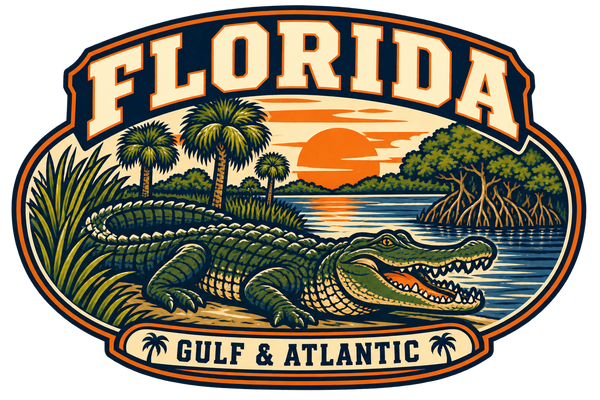 Florida heritage badge embroidery artwork
