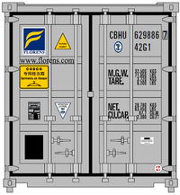 COSCO (GOH) label JTC # 405312 40' Standard height (8'6") corrugated side steel containers (405312) exact product view 5