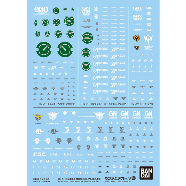 GD-127 Mobile Suit Gundam 00 The Movie 1 Decal — exact product view