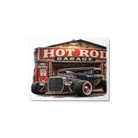 Hot Rod Garage Blown Coupe Glossy Metal Print product mockup 2