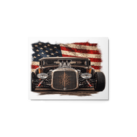 American Steel Blown Roadster Glossy Metal Print product mockup 2