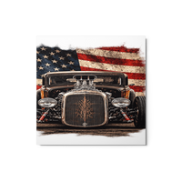 American Steel Blown Roadster Glossy Metal Print product mockup 3