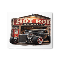 Hot Rod Garage Blown Coupe Glossy Metal Print product mockup 4